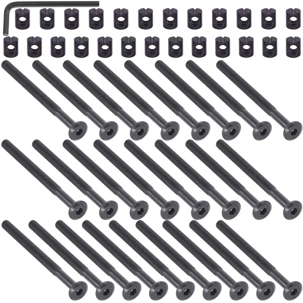 Mardatt M6 x 80mm 50PCS Black Zinc Plated Hex Socket Cap Bolts Crib