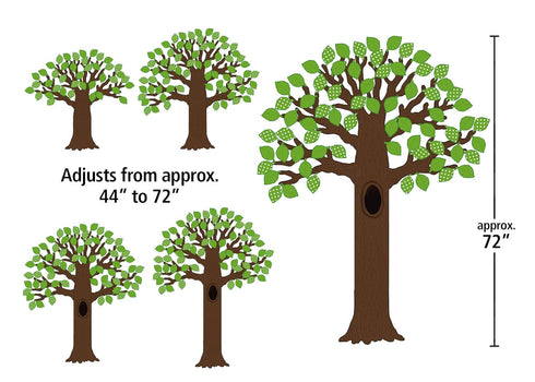 Teacher Created Resources Big Tree with Polka Dot Leaves Bulletin Board - TCR5435, 7 Panels Large