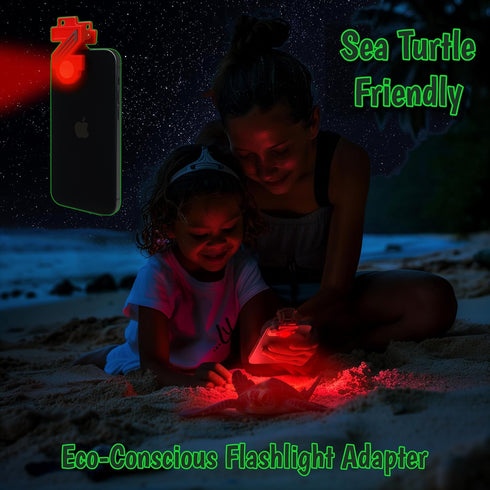 Zurueli 2-in-1 Red Flashlight and Spotlight Adapter for Smartphones, Lighting Accessory for Camping, Fishing, Hunting