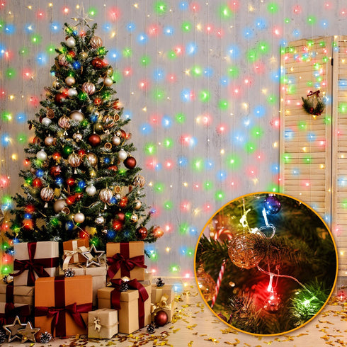 Wiopss 400FT Dimmable Multi-Colored String Lights LED Extra Long Outdoor Waterproof Fairy Lights with Remote, Timer