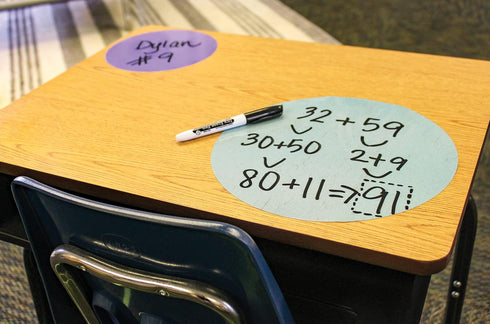Teacher Created Resources Spot On Dry-Erase Desktop Writing Spots, Painted Wood - 10-1/2" (TCR77538)