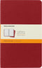Moleskine Cahier Journal, Soft Cover, Large (5" x 8.25") Ruled/Lined, Cranberry Red, 80 Pages (Set of 3)