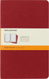 Moleskine Cahier Journal, Soft Cover, Large (5" x 8.25") Ruled/Lined, Cranberry Red, 80 Pages (Set of 3)