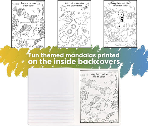 Primary Journal for Grades K–2, Half-Page ½” Ruled Story Composition Notebook, 4-Pack Marble Colors