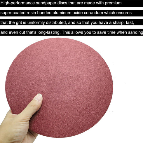 10 PCS 9 Inch 180 Grit Sanding Discs for Hand Radial Sander Hook & Loop Sandpaper