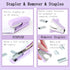 Purple Office Desk Accessories Supplies, 12-Piece Set with Desk Organizers, Tape Dispenser, Stapler, Scissors, Ruler,
