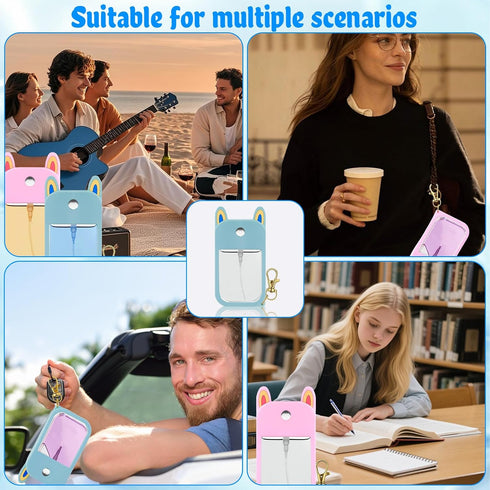 Size-2pcs Protective Silicone Case Compatible with Touchland Hand Sanitizer Spray Case Holder with Keychain Compatible