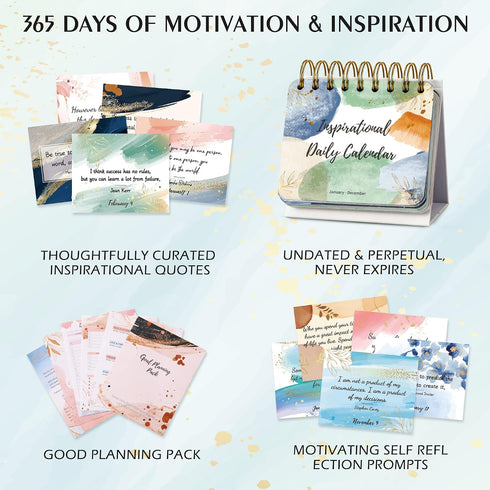 5.5" 4.8", Motivational & Inspirational Daily Calendar - Daily Flip Calendar with Inspirational Quotes, x Undated