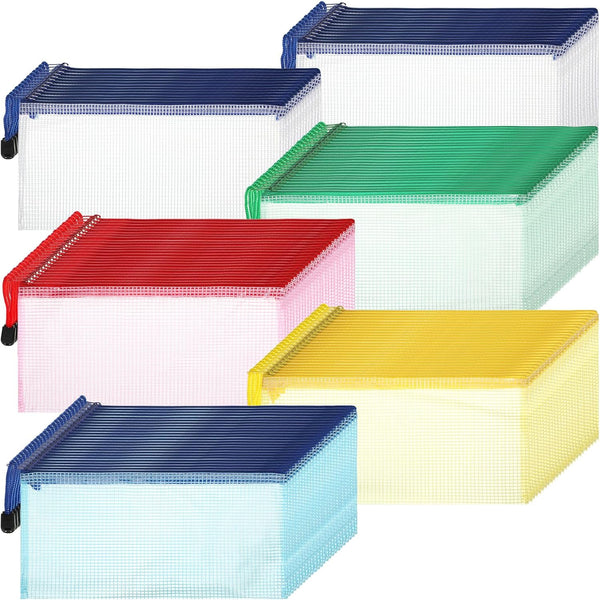 Sherr 120 Pcs Mesh Zipper Pouch Bulk, Small Waterproof Document Pouch with Zipper for School Office Travel