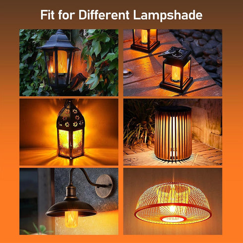 Upgraded LED Flame Light Bulbs, 4-Mode Flickering Light Bulbs, E26 27 Fire Light Bulb for Halloween, Christmas,