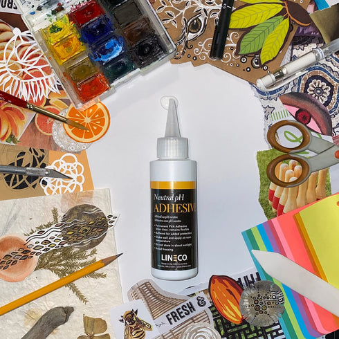 LINECO Neutral pH Adhesive 8 Oz, Acid-Free, All-purpose Glue, Dries Clear for Bookbinding and Crafts