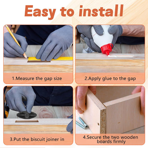 Nkiy Quen 60 Pcs Plastic Joining Biscuits, Self Clamping Plate Joiner Biscuit, Black Biscuit Joiner Attachment