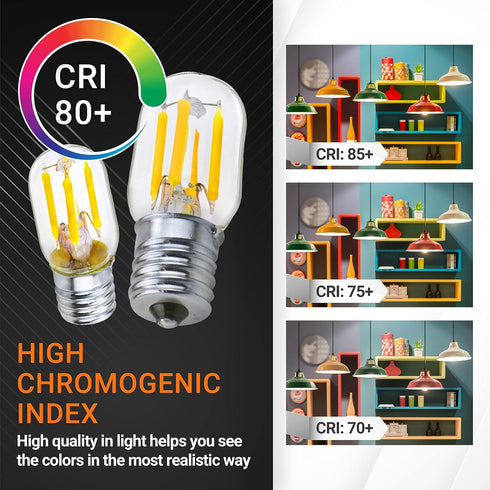 BlueStars E17 T7 LED Light Bulb, 2W 120V (25W Equivalent), Energy Saving, 2700K Warm White, 220lm, 3 PACKS