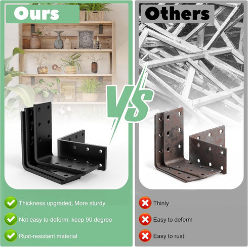 Furniture,8 3''x3''x1.2'' Braces,11-ga L Brackets for Wooden Pcs Corner Extra Thick Heavy Duty Shelf Bracket,Metal
