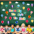 TaoBary 84 Pcs 3D Hot Air Balloon Honeycomb Bulletin Board Set with Caterpillars, Apple, Popcorn Cutouts for School
