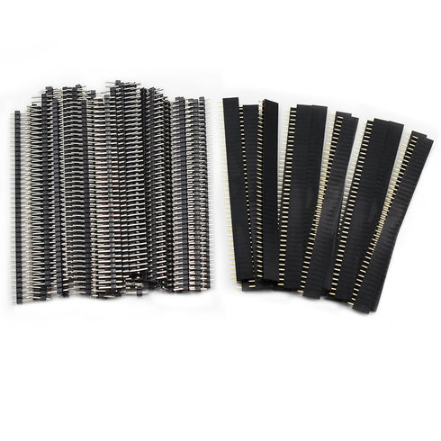 OCR 40PCS 2.54mm Male and Female Pin Header Connector, 40Pin Single Row Breakaway PCB for Arduino Shield