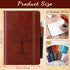 Estune Tree Small Notebooks with Pen, A6 Leather Lined Pocket Notepad, Cute Ruled Journals for School, Business