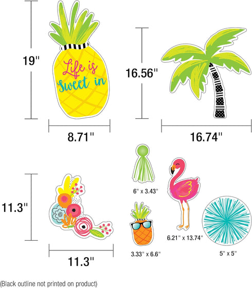 Schoolgirl Style Simply Stylish Tropical Life Is Sweet Bulletin Board Set, 25 Pieces
