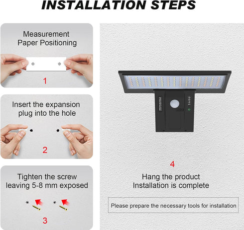 HREVORRYDA Waterproof-4 Remote,520LM IP65 Door,Yard,Deck,Fence,Garage,Pathway,(4.2W) Solar Lights Outdoor Lighting