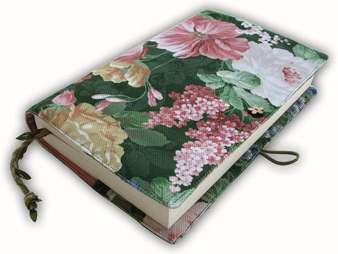 Fabric Novel Book Cover for Adults - Flower Spring Pattern, Washable Padded Case Sleeve Bag, 5.5 x 8.2 x 1.6