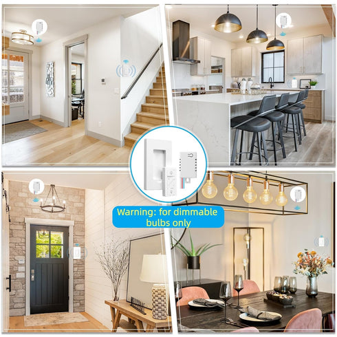 Sunmerit Dimmer Dimmable Bulb Wireless Switch, Remote Light Switch and Receiver kit, Work with Alexa Voice Control