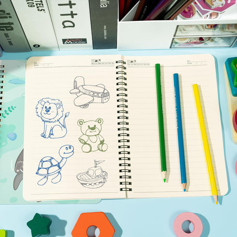 L1rabe 2 A5 Otter Spiral Notebooks, Cute Funny College Ruled Hardcover Notebooks for Kids Teens