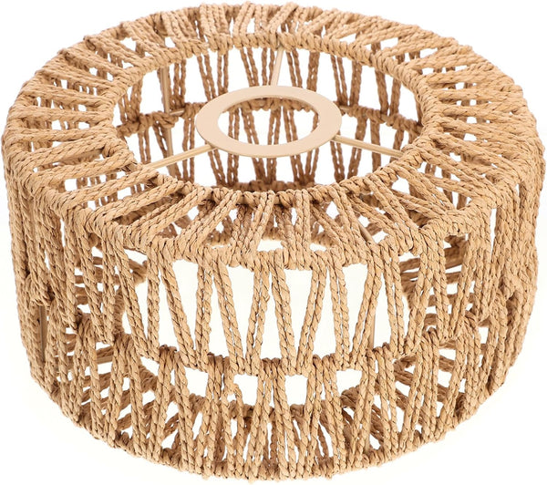 Alipis Lamp Shade Woven Straw Rope Rattan Pendant Light Shade Ceiling Fan