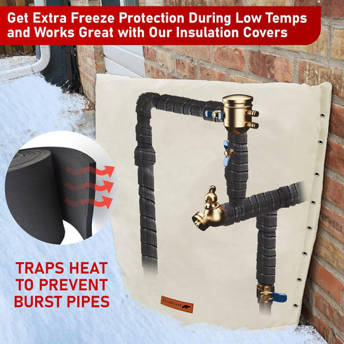 Redford Supply Co. 4 Inch Pipe Insulation Tape - Weather Resistant Water Pipe Wrap for Outdoor Insulation