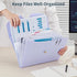JARLINK 7 Pockets Expanding File Folder, A4 Size Accordion File Folders with 12 Labels, Cute Paper Organizer for Home