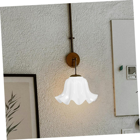 Bulbs Holibanna Blossom Shaped White Plastic Lamp Shade for Elegant Flower Design Replacement for Table and Floor Lamps