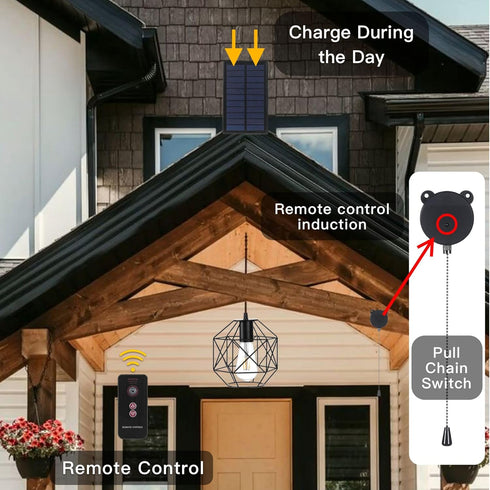 Solar Pendant Lights Outdoor, Shed Light Solar Powered Gazebo Lights Outdoor Chandelier Hanging Lights,Solar Lights