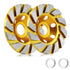 2 Pieces 4 Inch Concrete Stone Ceramic Turbo Diamond Grinding Cup Wheel, Heavy Duty Angle Grinder Wheels (Yellow)