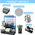 Desk Organizers Caddy with 7 Compartments + Pen Holder, Black Mesh Office Supplies Desktop Organizer