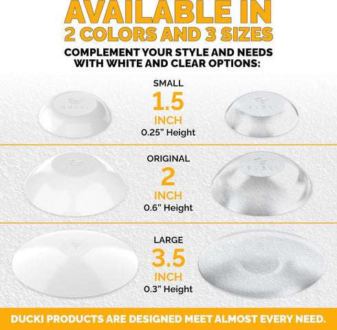 Ducki Door Stop Wall Protector, Self Adhesive Door Knob Wall Protectors, 2 Pack Clear Rubber Door Stops for Wall Damage