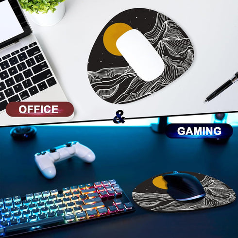 Premium-Textured Oval Mouse Pad, 8.7" x 7.1", Thick 3mm Anti-Slip Waterproof Rubber Mat, Cute Design