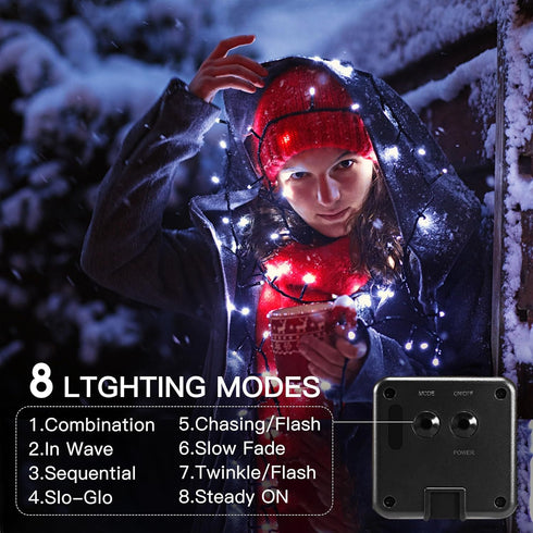 Vimorg 2 Pack 79FT 200 8 Solar String Lights Outdoor, LED Waterproof Solar Christmas Lights with Lighting Modes