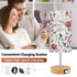 2 3-Way Dimmable Bulb Bedside Touch Lamp, Wood Small Table lamp with USB Charging Ports & Flower Fabric Shade