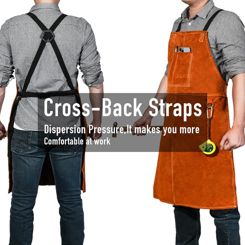 Heavy Duty Leather Welding Apron - Flame & Heat Resistant