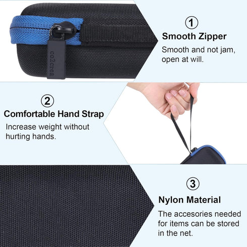 co2CREA Hard Case for Bosch GLM 20 Compact Blaze 65' Distance Measure (Black Case + Inside Blue + Blue Zipper)