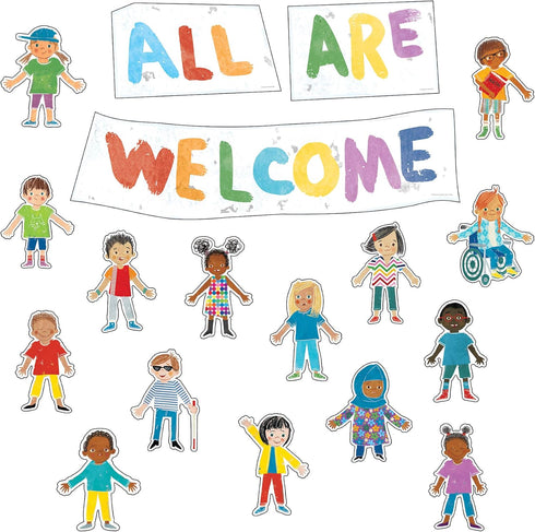 Carson Dellosa All are Welcome Diversity Classroom Bulletin Board Set - Colorful 3-Piece Welcome Banner with 36