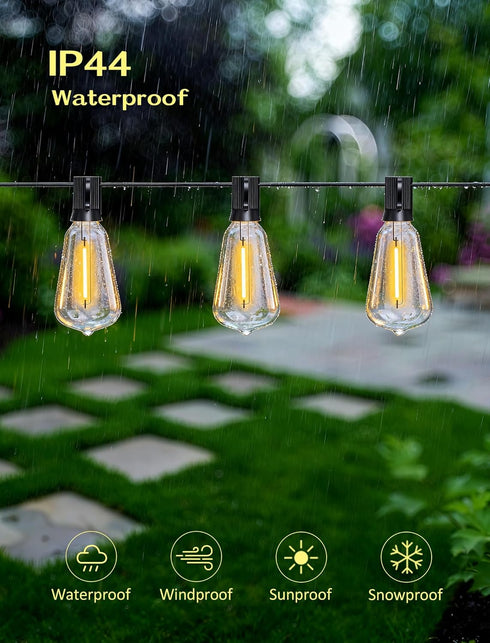 Hobbynors 10-Pack 24V ST38 Bulbs Bulbs (E12 2700K 120V LED Replacement for Outdoor String Lights, Shatterproof Plastic
