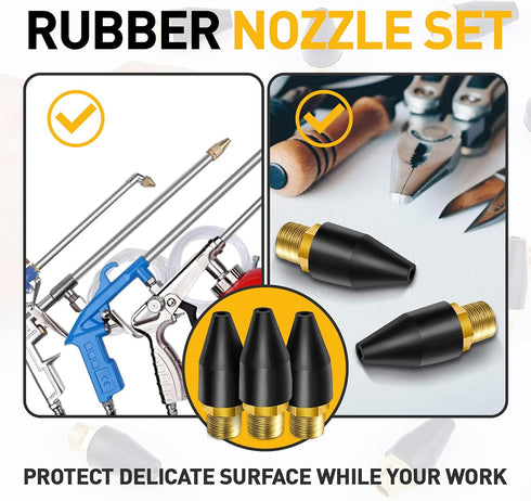3 Pcs Rubber Air Tool Tips, Blow Gun Rubber Nozzle for Air Tool Parts & Accessories