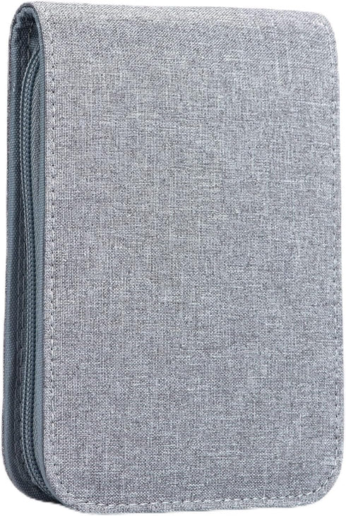 Lanxivi 12 Fountain Pen Case, Waterproof Canvas Pen Display Holder Organizer Bag, Gray Color