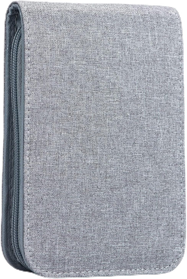 Lanxivi 12 Fountain Pen Case, Waterproof Canvas Pen Display Holder Organizer Bag, Gray Color