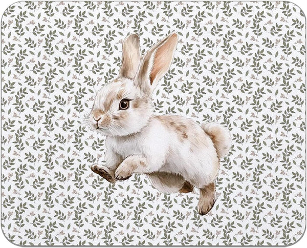 Trenstise Floral Bunny Mouse Pad for Desk, Bunny Lover Gifts, Cottagecore Rabbit Mousepads