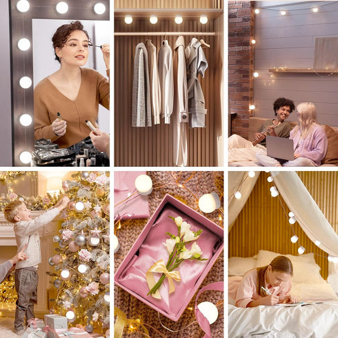 10 Dimmable Bulbs, LED Vanity Lights For Mirror, Consciot Hollywood Style Vanity Lights With Adjustable Color