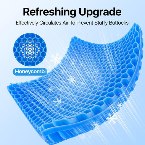 OMCOZY Gel Seat Cushion, Cooling seat Cushion (Super Large & Thick), Breathable Honeycomb Design Absorbs Pressure