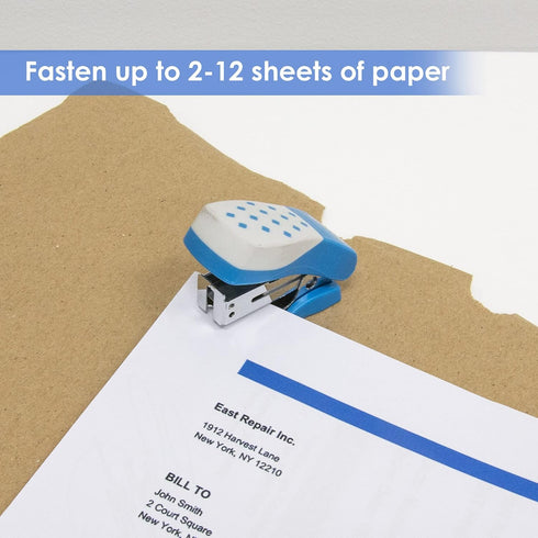 BAZIC Mini Stapler with 500 Staples, Built-in Staple Remover, Soft Grip, Portable Small Staplers for Home Office