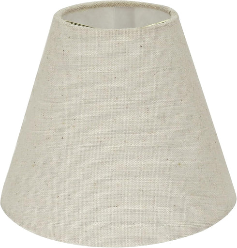 Aspen Creative 32038-2A, 3" 6" 5" Set 2 Empire Clip-On Chandelier Lamp Shade, Oatmeal, Top x Bottom x Slant Height