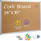 Board2by Cork Board Bulletin Board, 24 x 36 Silver Aluminium Framed, Large Wall Mounted Notice Pin Board